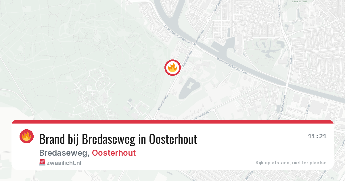 Brand bij Bredaseweg in Oosterhout — 9 jul 2026