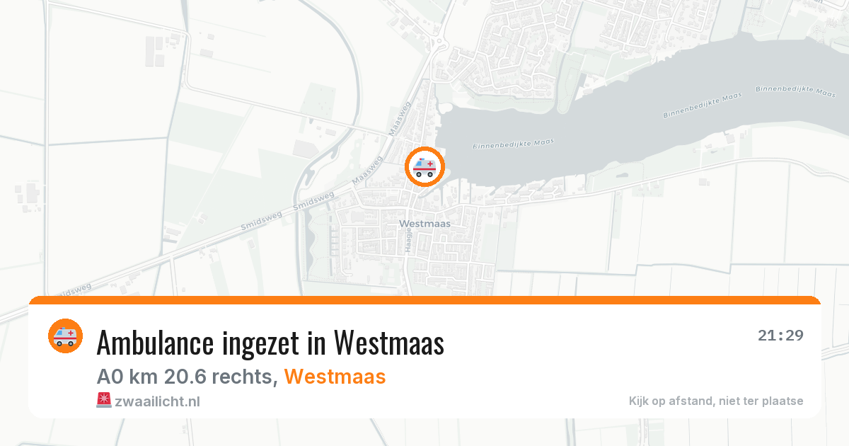 Ambulance ingezet in Westmaas — 9 aug 2026