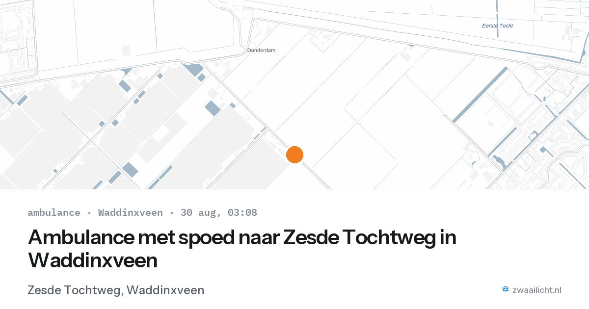 Ambulance met spoed naar Zesde Tochtweg in Waddinxveen — 30 aug 2026