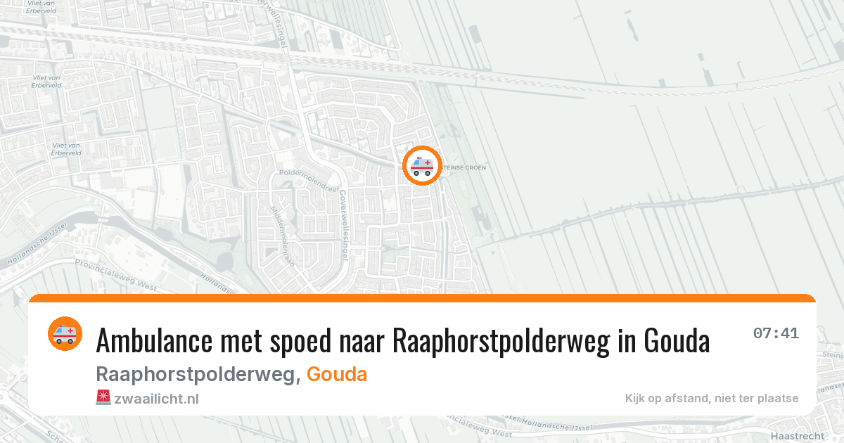 Ambulance met spoed naar Raaphorstpolderweg in Gouda — 29 jun 2026
