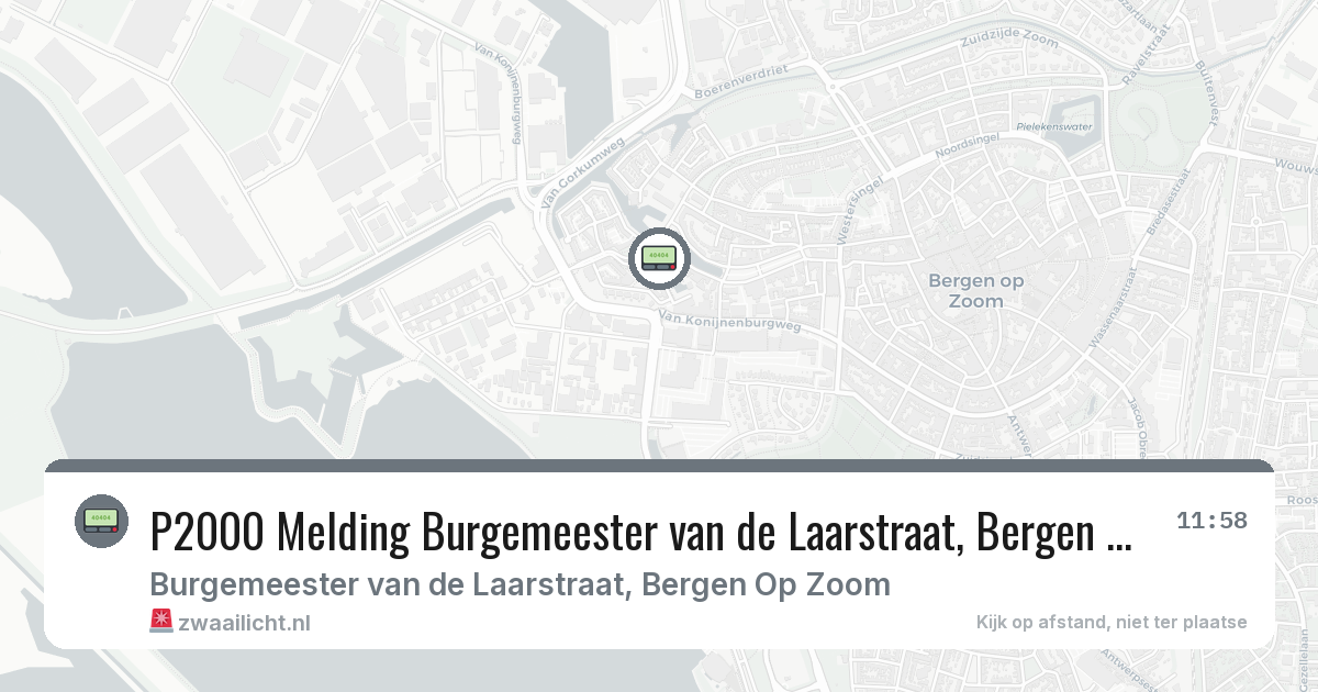 P2000 Melding Burgemeester van de Laarstraat, Bergen Op Zoom — 8 jun 2026