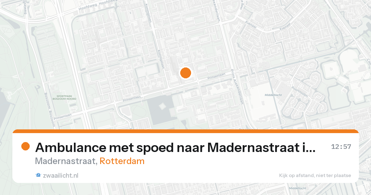 Ambulance met spoed naar Madernastraat in Rotterdam — 16 aug 2026