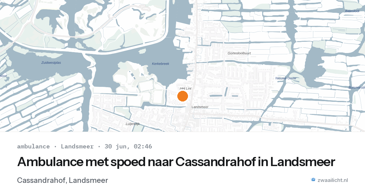 Ambulance met spoed naar Cassandrahof in Landsmeer — 30 jun 2026