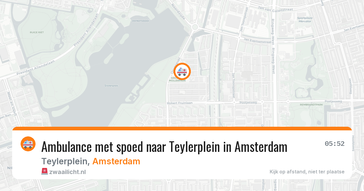 Ambulance met spoed naar Teylerplein in Amsterdam — 11 aug 2026