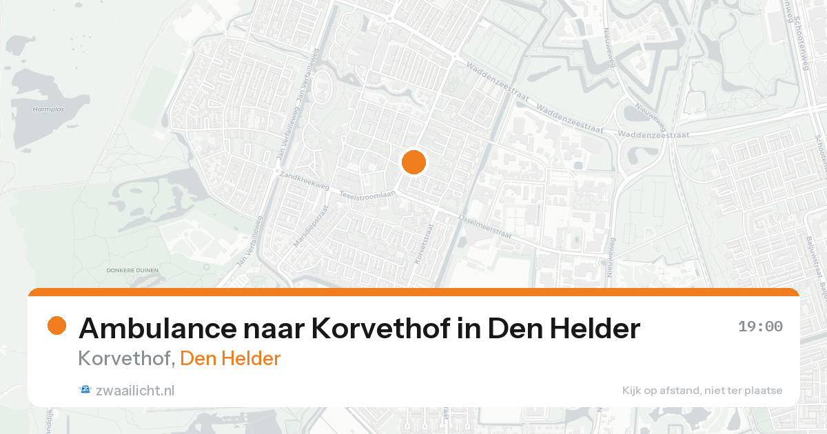 Ambulance naar Korvethof in Den Helder — 19 aug 2026