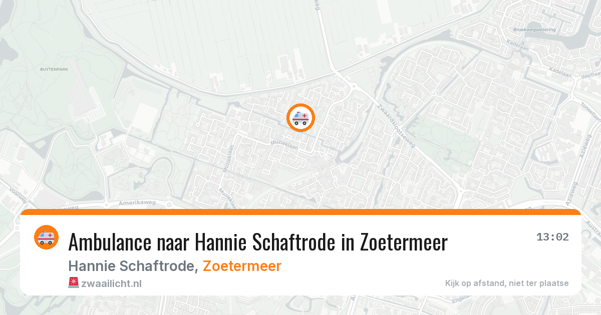 Ambulance naar Hannie Schaftrode in Zoetermeer — 12 mrt 2026