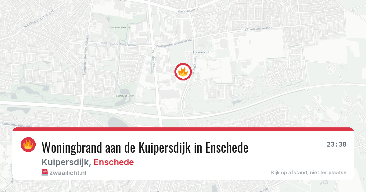 Woningbrand aan de Kuipersdijk in Enschede — 25 mrt 2026