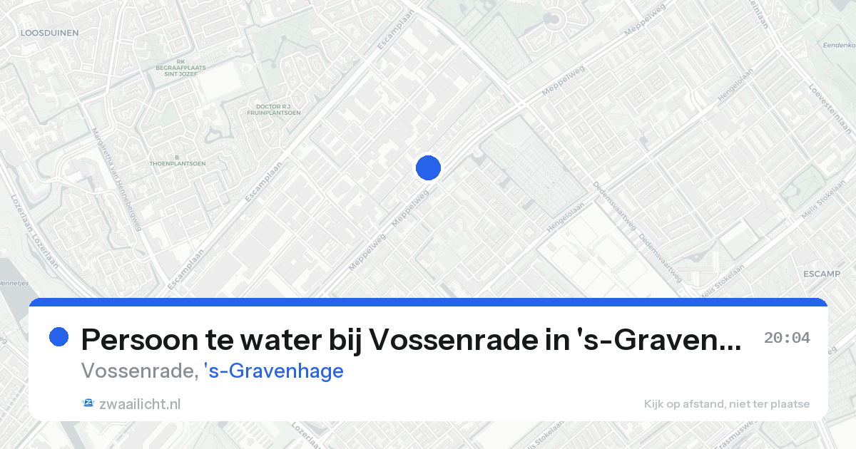 Persoon te water bij Vossenrade in 's-Gravenhage — 15 aug 2026