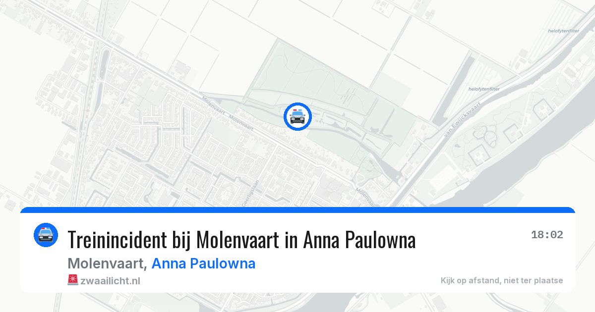 Treinincident bij Molenvaart in Anna Paulowna — 17 mei 2026