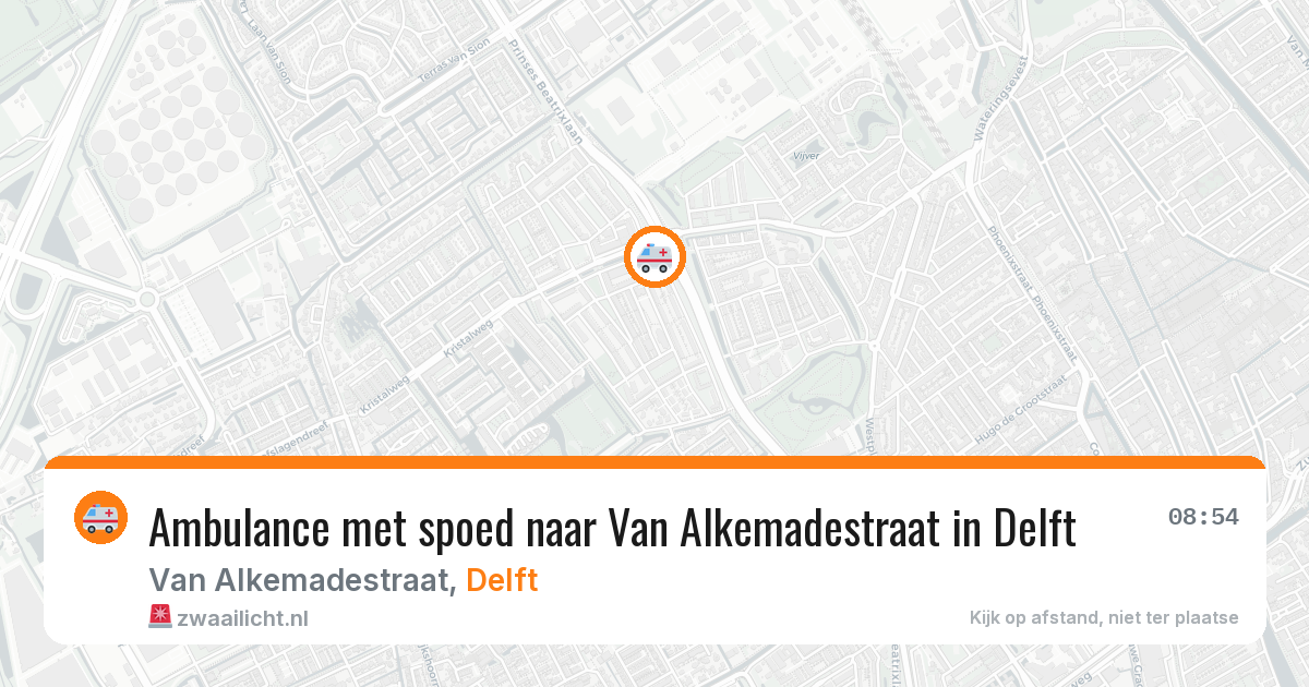 Ambulance met spoed naar Van Alkemadestraat in Delft — 6 mei 2026