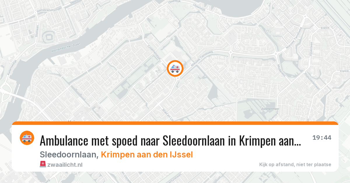 Ambulance met spoed naar Sleedoornlaan in Krimpen aan den IJssel — 22 apr 2026