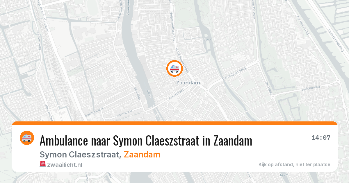 Ambulance naar Symon Claeszstraat in Zaandam — 20 mrt 2026