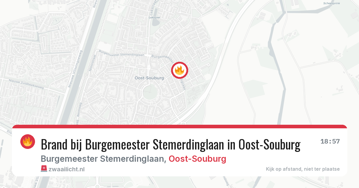 Brand bij Burgemeester Stemerdinglaan in Oost-Souburg — 23 jun 2026