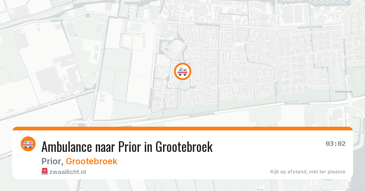 Ambulance naar Prior in Grootebroek — 25 mei 2026