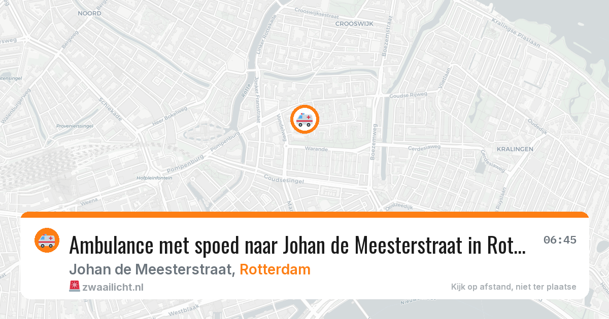 Ambulance met spoed naar Johan de Meesterstraat in Rotterdam — 11 mei 2026
