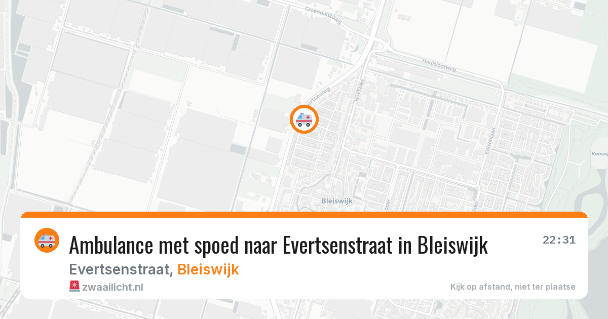 Ambulance met spoed naar Evertsenstraat in Bleiswijk — 10 aug 2026