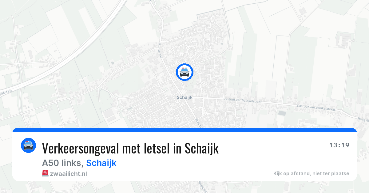 Verkeersongeval met letsel in Schaijk — 15 mei 2026