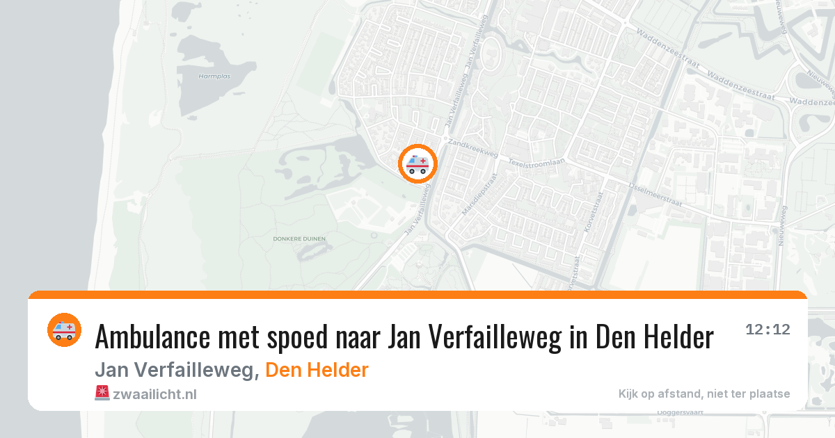 Ambulance met spoed naar Jan Verfailleweg in Den Helder — 10 mrt 2026
