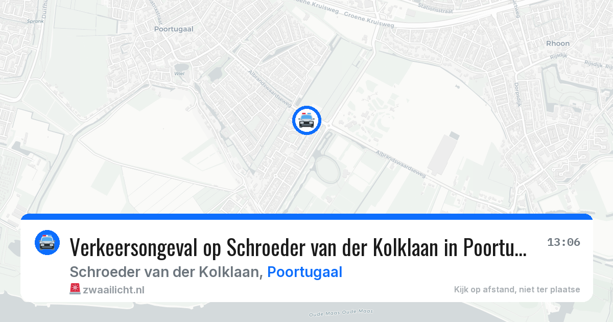 Verkeersongeval op Schroeder van der Kolklaan in Poortugaal — 11 jul 2026