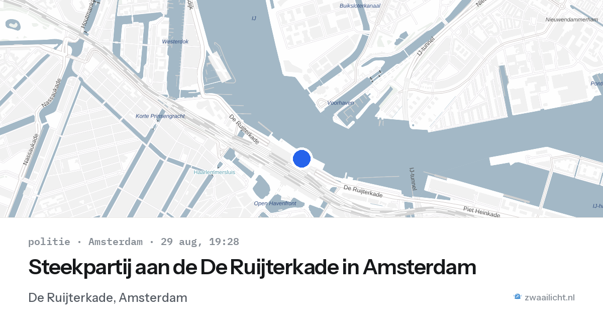 Steekpartij aan de De Ruijterkade in Amsterdam — 29 aug 2026