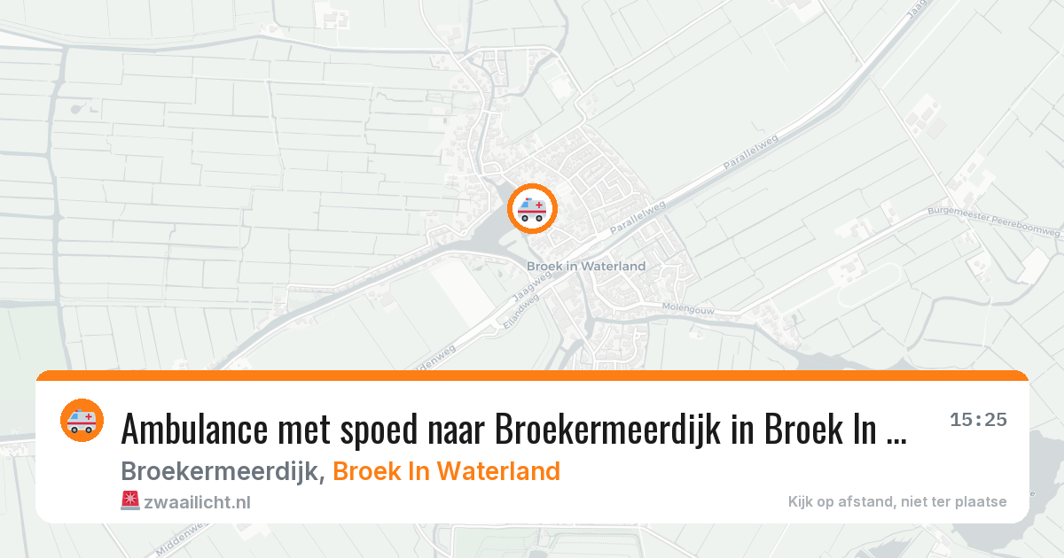 Ambulance met spoed naar Broekermeerdijk in Broek In Waterland — 11 apr 2026