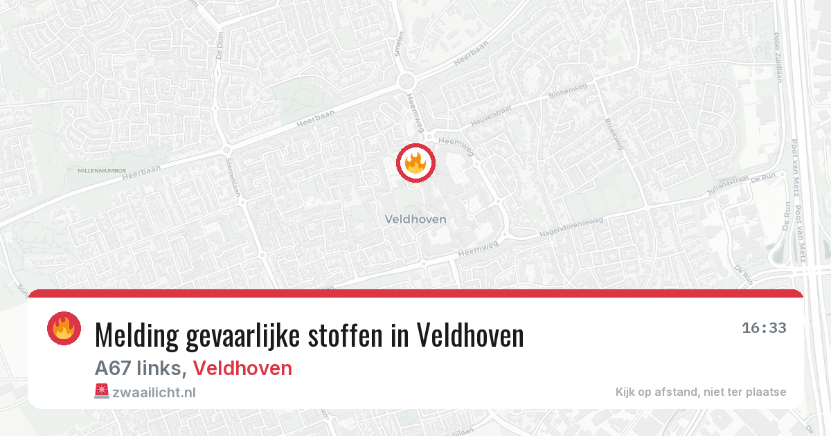 Melding gevaarlijke stoffen in Veldhoven — 17 jun 2026