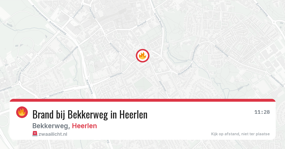 Brand bij Bekkerweg in Heerlen — 11 aug 2026
