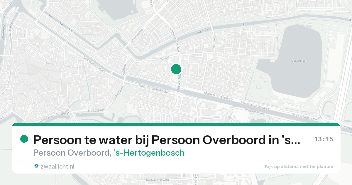 Persoon te water bij Persoon Overboord in 's-Hertogenbosch — 21 aug 2026
