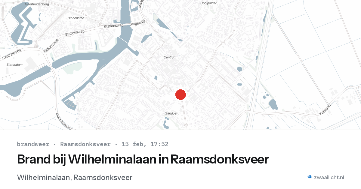 Brand bij Wilhelminalaan in Raamsdonksveer — 15 feb 2026