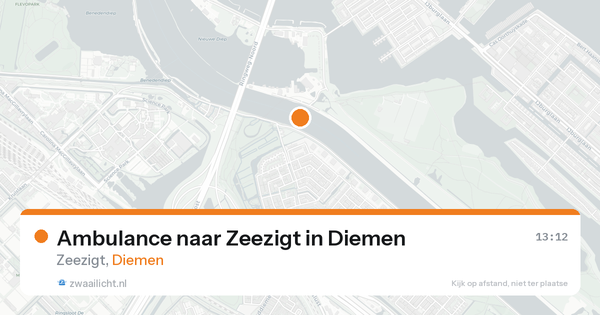 Ambulance naar Zeezigt in Diemen — 14 jun 2026