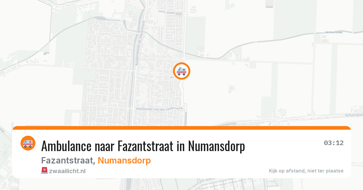 Ambulance naar Fazantstraat in Numansdorp — 6 jul 2026