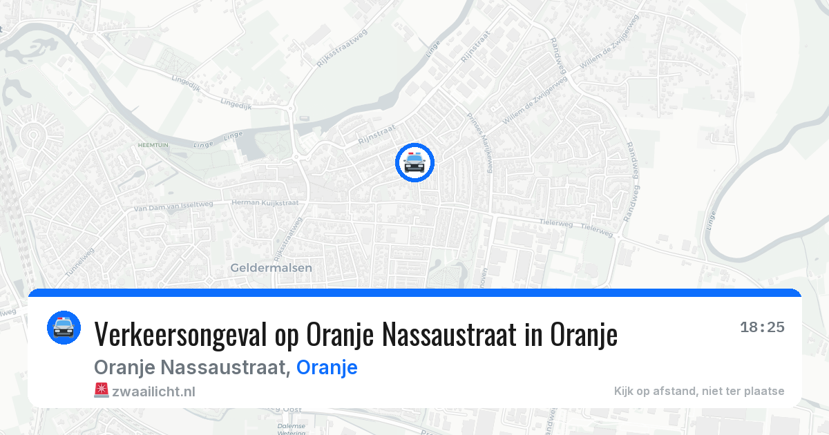 Verkeersongeval op Oranje Nassaustraat in Oranje — 27 jul 2026