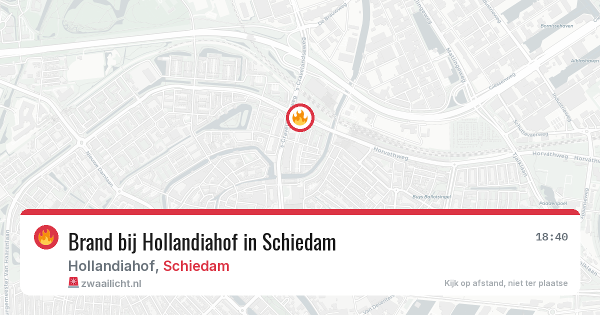 Brand bij Hollandiahof in Schiedam — 8 aug 2026
