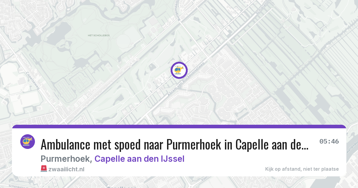 Ambulance met spoed naar Purmerhoek in Capelle aan den IJssel — 11 aug 2026