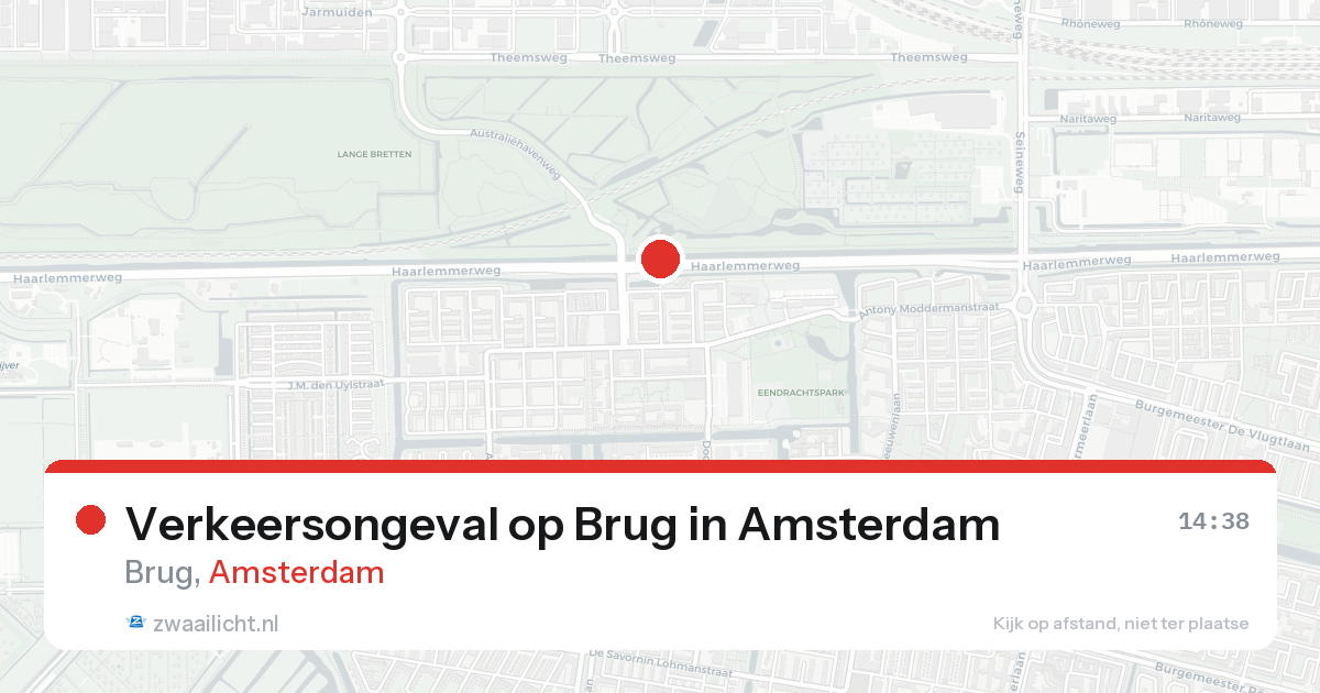 Verkeersongeval op Brug in Amsterdam — 15 aug 2026