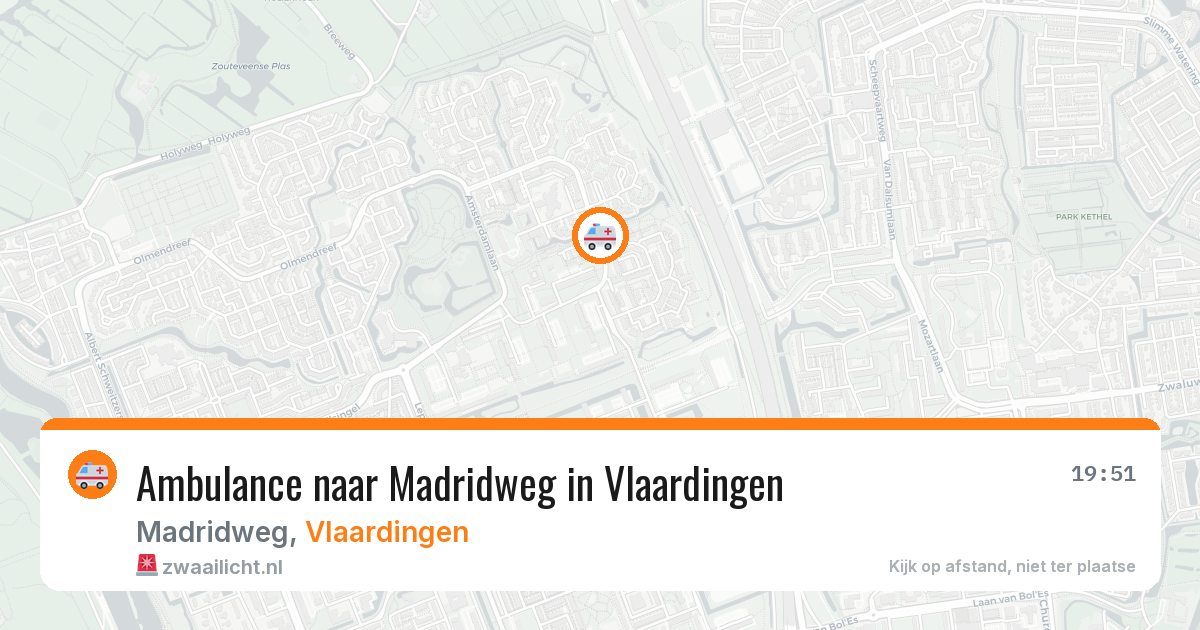 Ambulance naar Madridweg in Vlaardingen — 23 mrt 2026