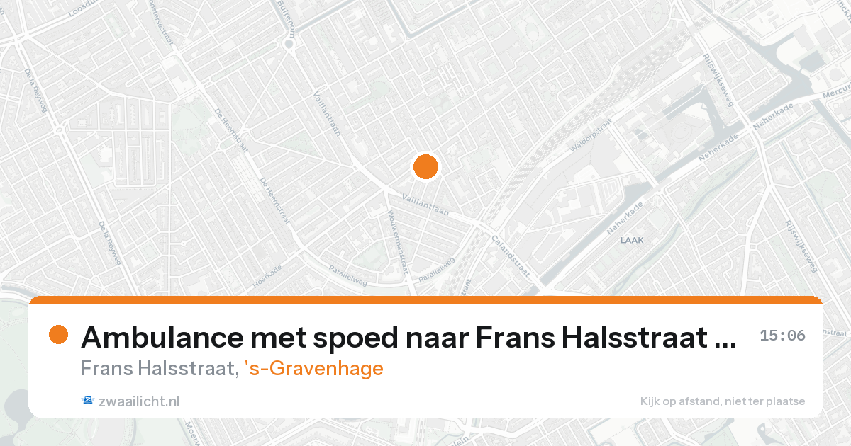 Ambulance met spoed naar Frans Halsstraat in 's-Gravenhage — 22 aug 2026