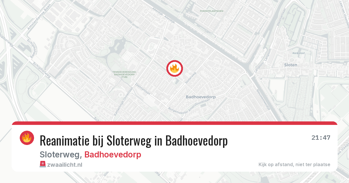 Reanimatie bij Sloterweg in Badhoevedorp — 13 mei 2026