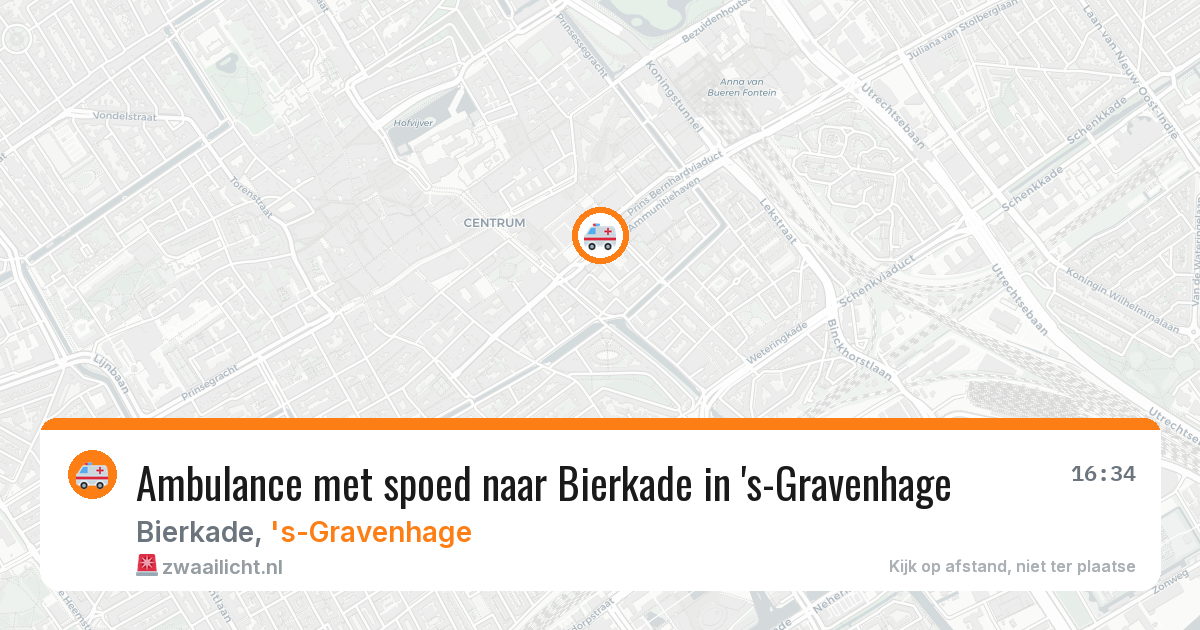Ambulance met spoed naar Bierkade in 's-Gravenhage — 9 aug 2026