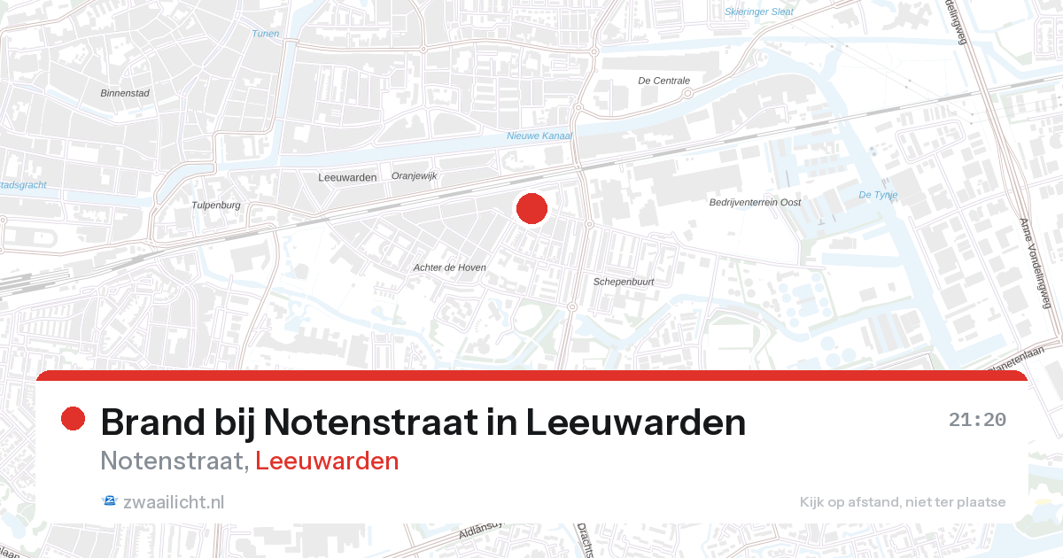 Brand bij Notenstraat in Leeuwarden — 27 aug 2026