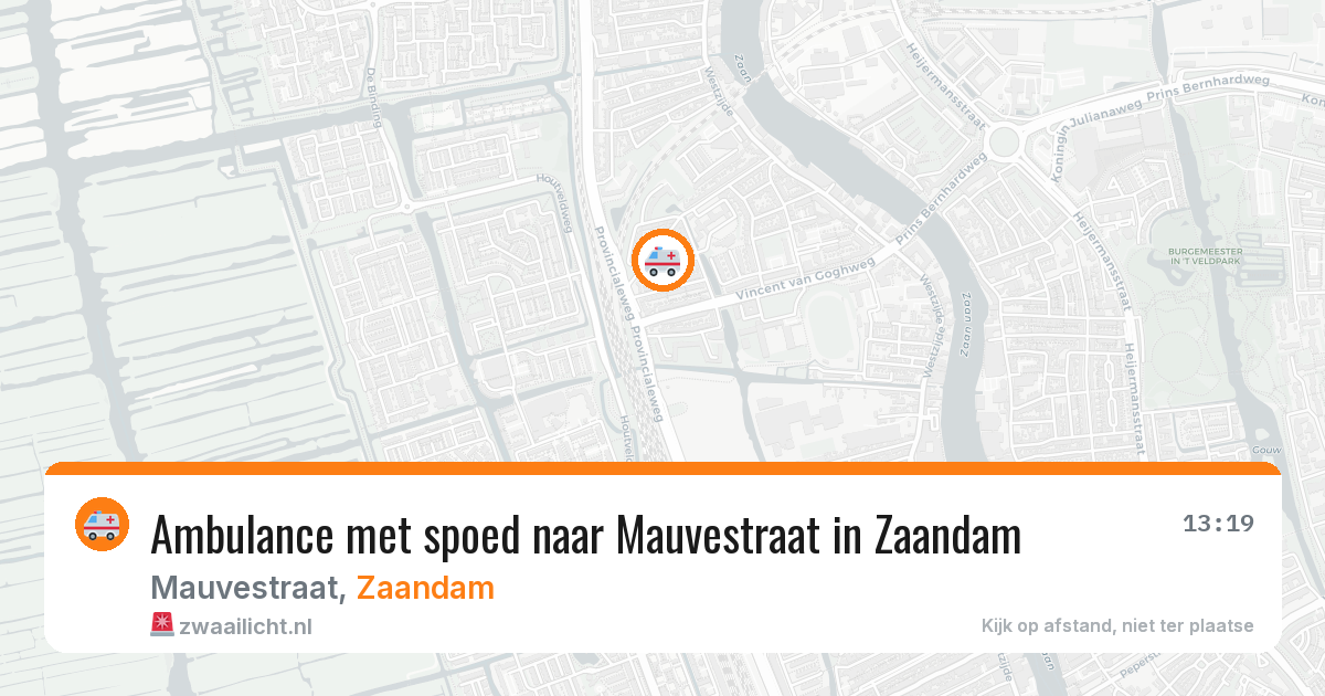 Ambulance met spoed naar Mauvestraat in Zaandam — 8 mei 2026