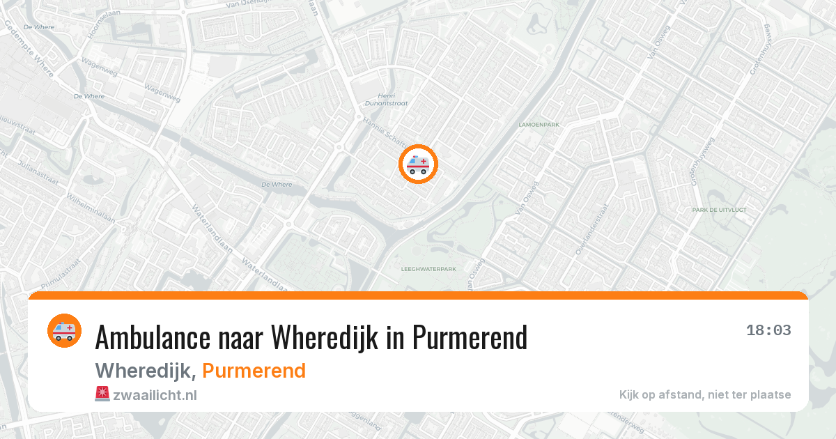 Ambulance naar Wheredijk in Purmerend — 19 jul 2026