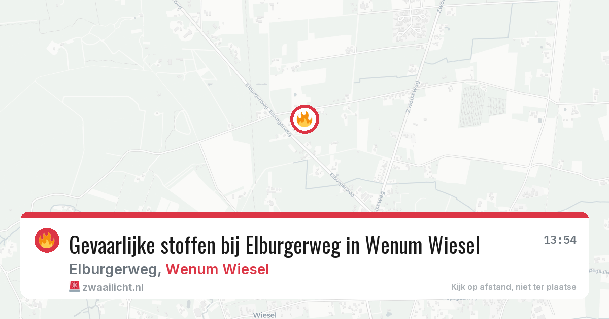 Gevaarlijke stoffen bij Elburgerweg in Wenum Wiesel — 21 feb 2026