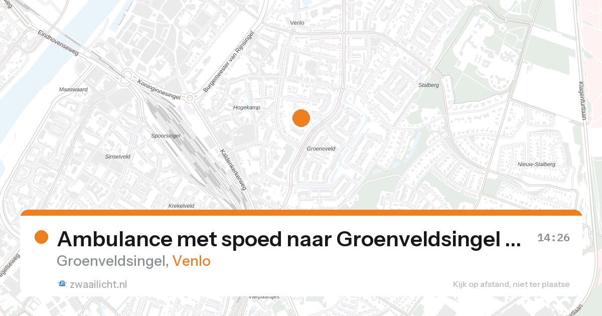 Ambulance met spoed naar Groenveldsingel in Venlo — 14 aug 2026