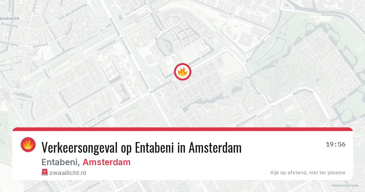 Verkeersongeval op Entabeni in Amsterdam — 17 jun 2026