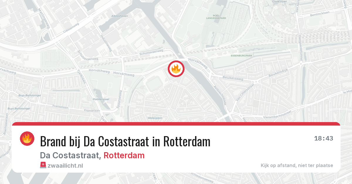 Brand bij Da Costastraat in Rotterdam — 20 mrt 2026