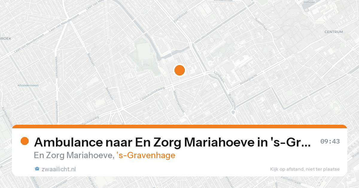 Ambulance naar En Zorg Mariahoeve in 's-Gravenhage — 17 aug 2026