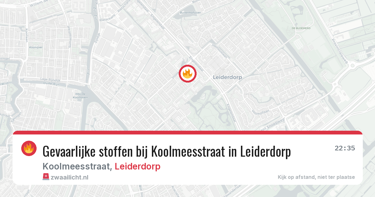 Gevaarlijke stoffen bij Koolmeesstraat in Leiderdorp — 16 jun 2026