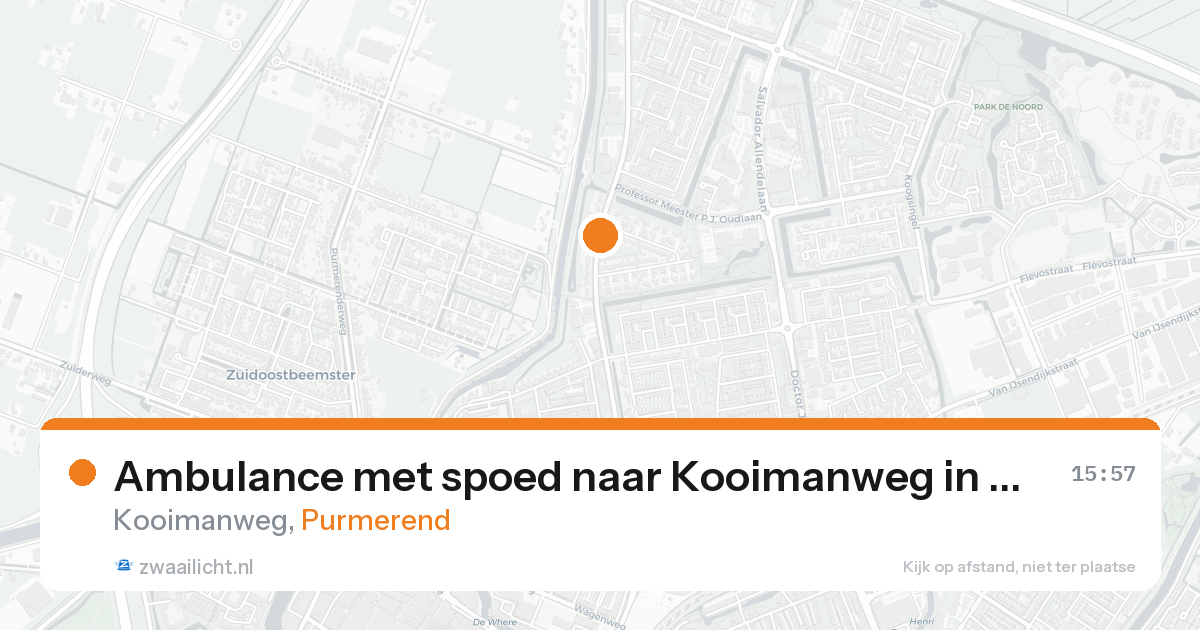 Ambulance met spoed naar Kooimanweg in Purmerend — 19 aug 2026