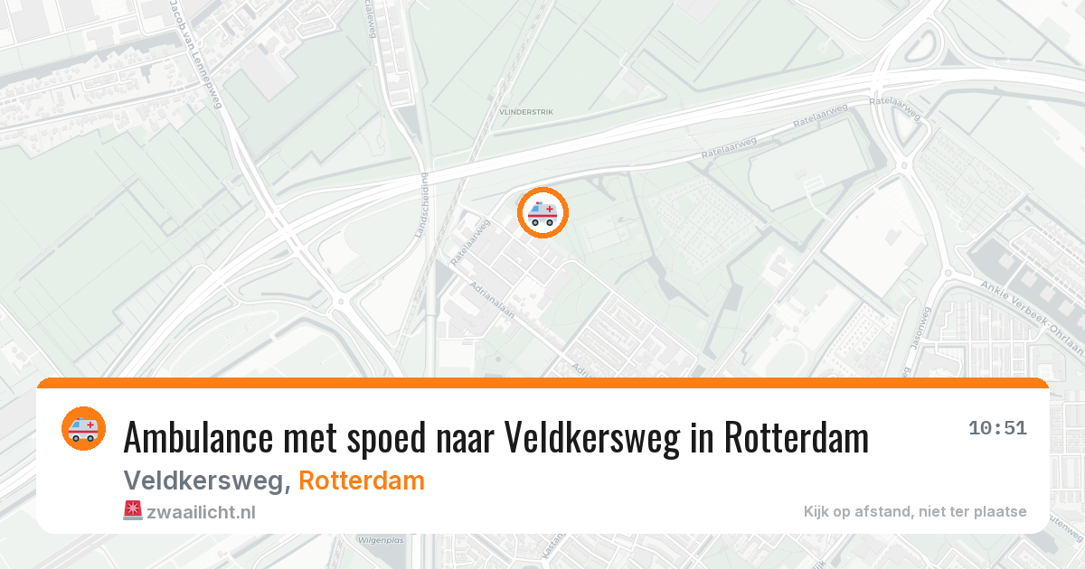 Ambulance met spoed naar Veldkersweg in Rotterdam — 15 jun 2026